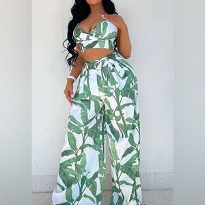 Tropical Leaf pant set size XL